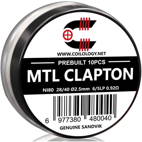 Coilology Prebuilt Sandvik MTL Clapton Coils Ni80 0.92 Ohm