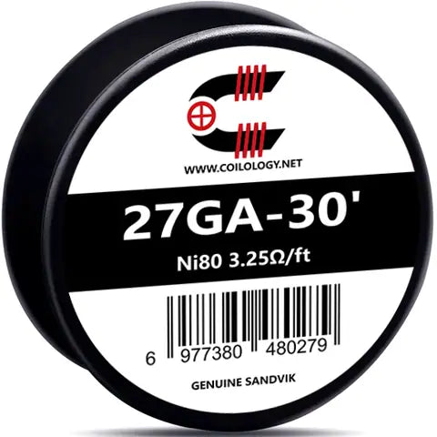 Coilology Sandvik Round Wire 30ft Spools Ni80 27GA