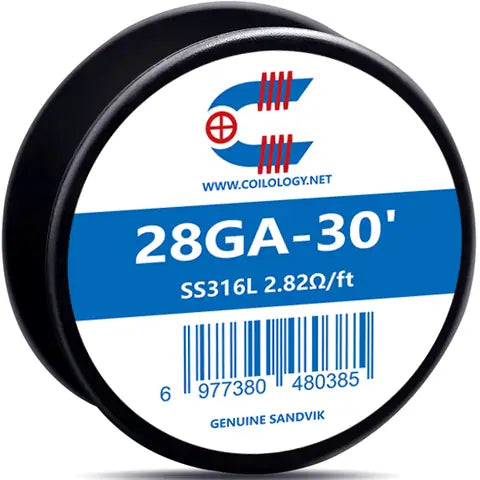 Coilology Sandvik Round Wire 30ft Spools SS316L 28GA