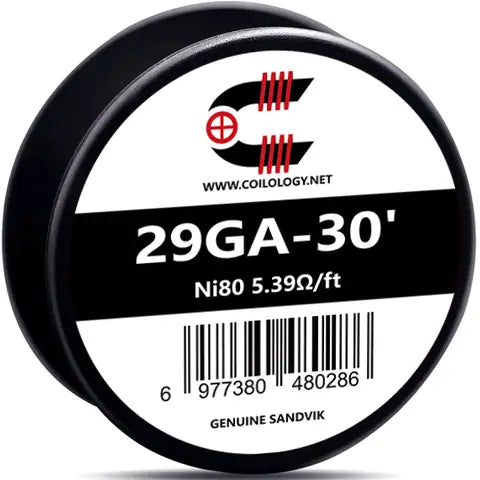 Coilology Sandvik Round Wire 30ft Spools Ni80 29GA