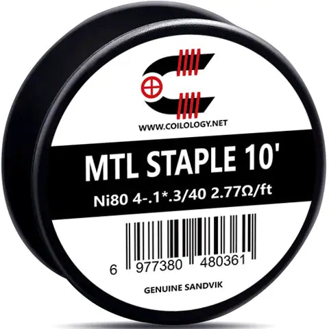 Coilology Sandvik Wire Spools 10ft MTL Staple 4- 1*.3 40 Ni80