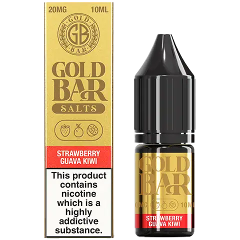 Gold Bar Nic Salts 10ml Strawberry Guava Kiwi 20mg