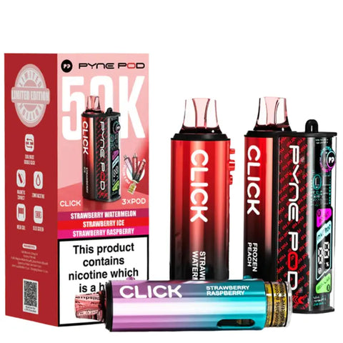 Pyne Click 50k Prefilled Pod Kit Strawberry Edition