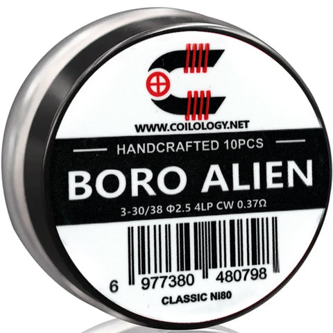 Coilology Handcrafted Coils Alien 3-30 38 Ni80 Boro 0.37Ω 2.5mm ID