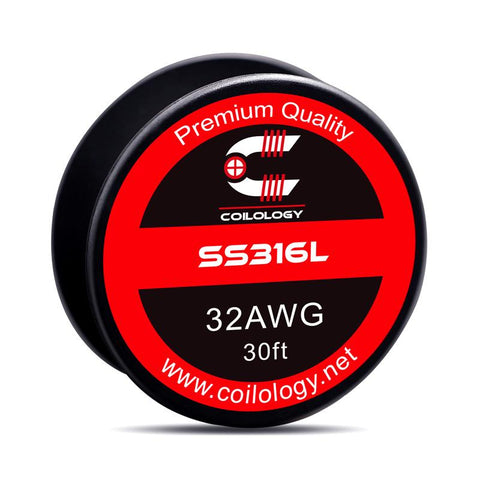 Coilology Round Wire 30ft Spools SS316L 32AWG