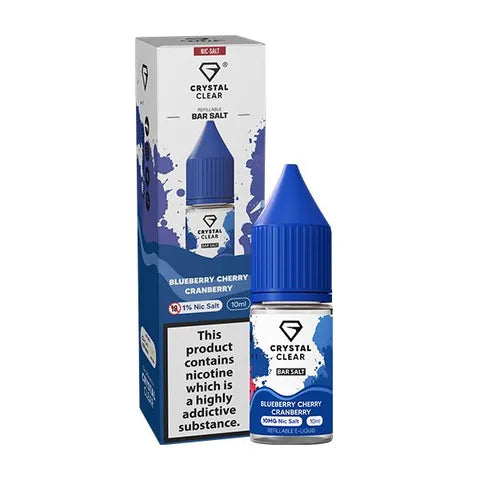 Crystal Clear Nic Salts 10ml Blueberry Cherry Cranberry