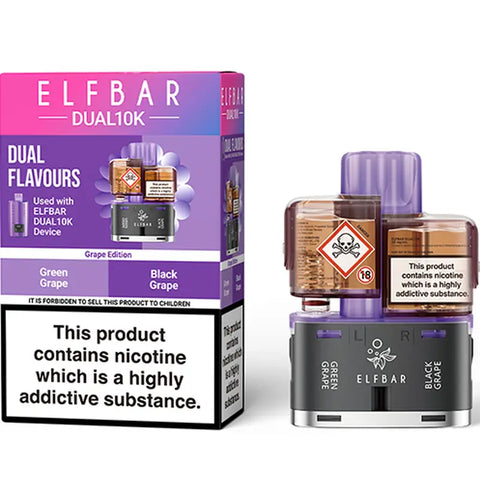 Elf Bar Dual 10k Replacement Pods Grape Edition