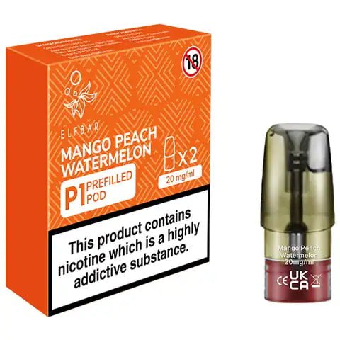 Elf Bar Mate P1 Prefilled Pods (2 Pods) Mango Peach Watermelon