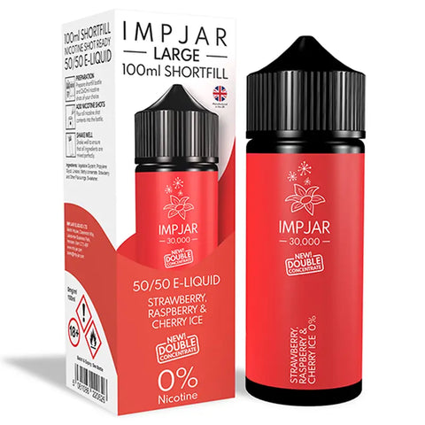 Imp Jar Large 100ml 50/50 Shortfill Vape Juice Strawberry Raspberry Cherry Ice