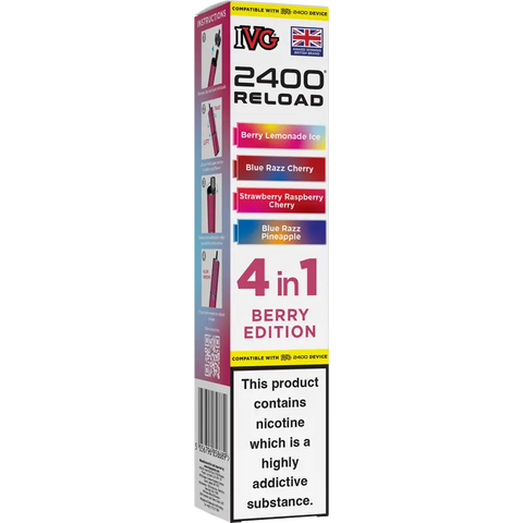 IVG 2400 Reload 4-in-1 Multi Flavour Prefilled Vape Pods Berry Edition