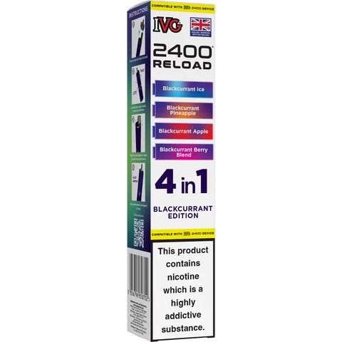 IVG 2400 Reload 4-in-1 Multi Flavour Prefilled Vape Pods Blackcurrant Edition