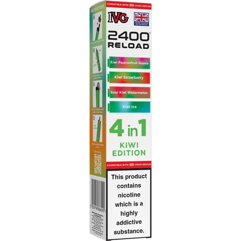 IVG 2400 Reload 4-in-1 Multi Flavour Prefilled Vape Pods Kiwi Edition