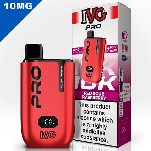 IVG Pro Vape Pod Kit Red Sour Raspberry 10mg