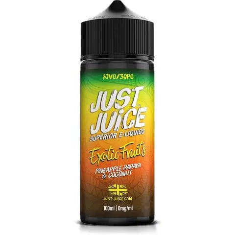 Just Juice Exotic Fruits 100ml Shortfill E-Liquid Pineapple Papaya & Coconut