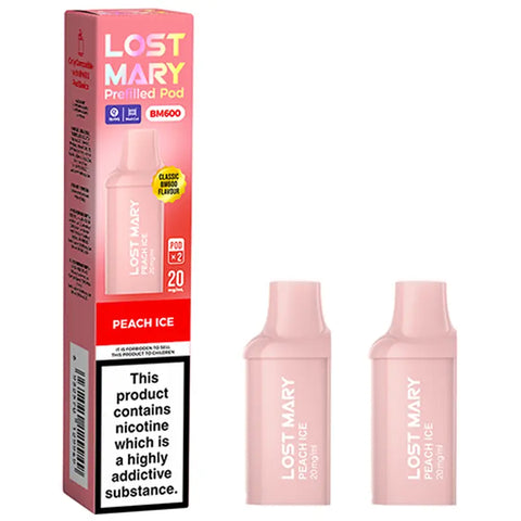 Lost Mary BM600 Replacement Prefilled Pods Peach Ice