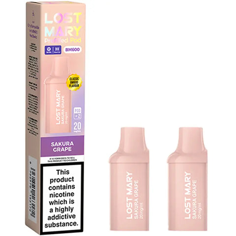 Lost Mary BM600 Replacement Prefilled Pods Sakura Grape