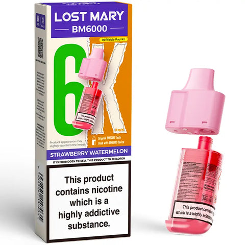 Lost Mary BM6000 Prefilled Pods + Refill Container Strawberry Watermelon