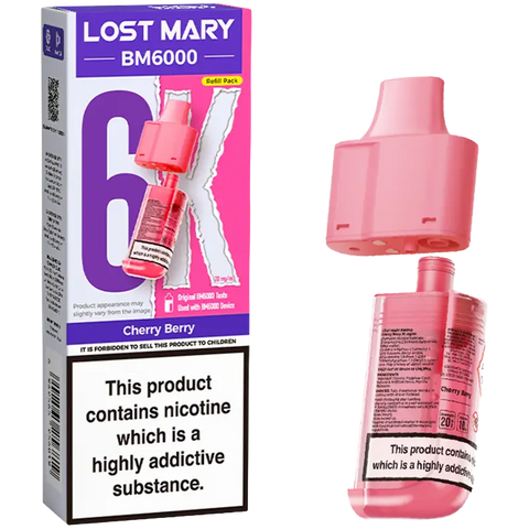 Lost Mary BM6000 Prefilled Pods + Refill Container Cherry Berry