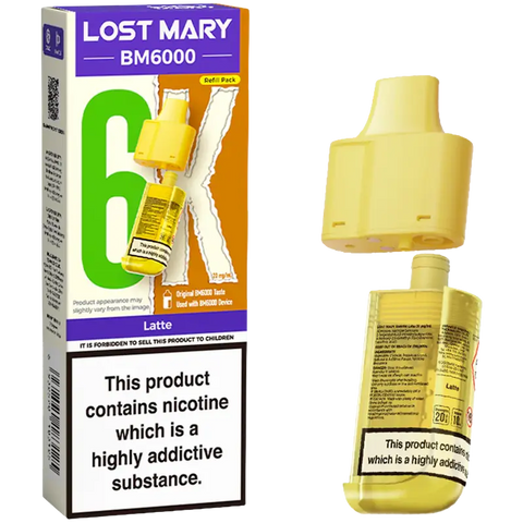 Lost Mary BM6000 Prefilled Pods + Refill Container Latte