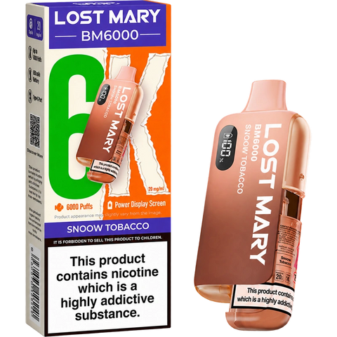 Lost Mary BM6000 Prefilled Pod Vape Kit Snoow Tobacco