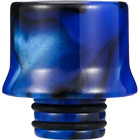 510  blue and black resin drip tips on clear background