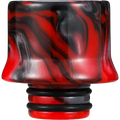 510 red and black resin drip tips on clear background