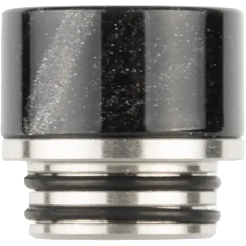 810 metal base black resin drip tip on clear background