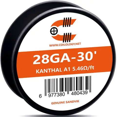 coilology sandvik round wire 30ft spools resistance wire image 28ga ka1 on white background