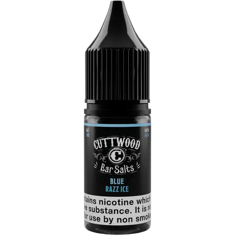 Cuttwood Bar Salts 10ml Nic Salt Blue Razz Ice Disposable Juice Bottle On Clear Background