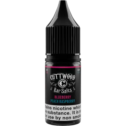 Cuttwood Bar Salts 10ml Nic Salt Blueberry Peach Raspberry Disposable Juice Bottle On Clear Background