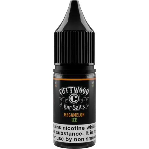 Cuttwood Bar Salts 10ml Nic Salt Megamelon Ice Disposable Juice Bottle On Clear Background