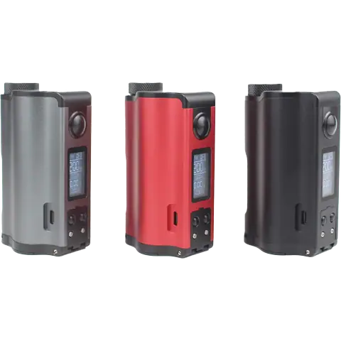 dovpo topside dual squonk mod red and gunmetal and black clear background