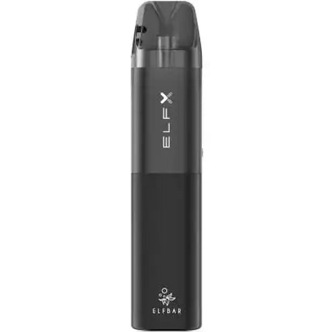 elf bar elfx pod vape kit black colour on white background