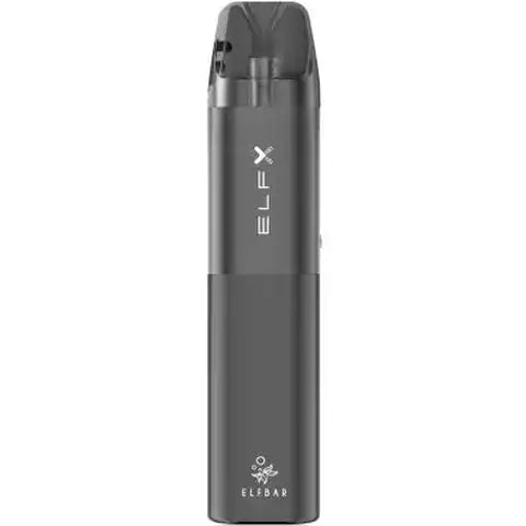 elf bar elfx pod vape kit grey colour on white background