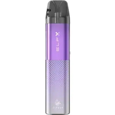 elf bar elfx pod vape kit purple colour on white background