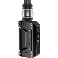 geekvape aegis legend 3 black vape kit on clear background