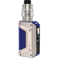 geekvape aegis legend 3 golden blue vape kit on clear background