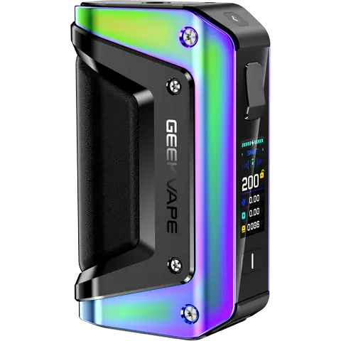 geekvape aegis legend 3 rainbow mod on clear background