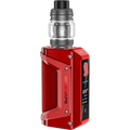 geekvape aegis legend 3 red vape kit on clear background