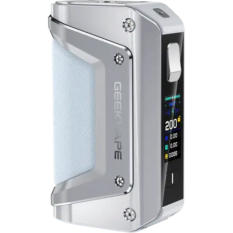 geekvape aegis legend 3 silver mod on clear background