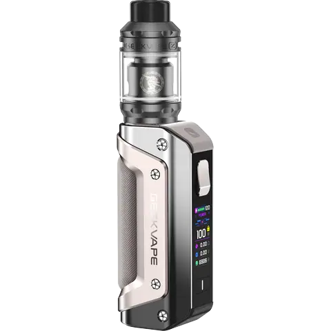 geekvape aegis solo 3 vape kit dark grey on clear background