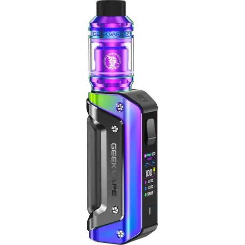 geekvape aegis solo 3 vape kit rainbow on clear background