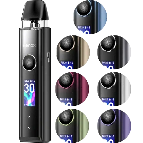 geekvape wenax q pro pod vape kit all colours on clear background