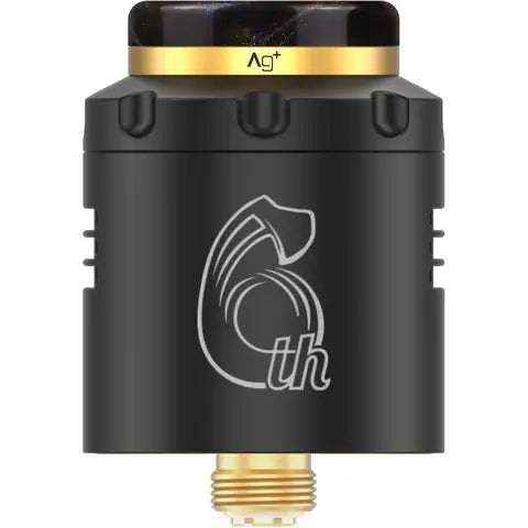 Hellvape Dead Rabbit 3 RDA 6th Anniversary Edition Black Gold Back Logo On White Background