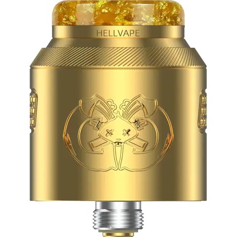 Hellvape Drop Dead 2 RDA Gold on clear background