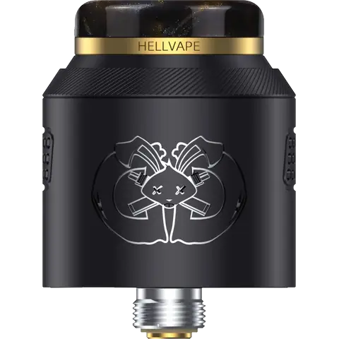 Hellvape Drop Dead 2 RDA Matte Black on clear background