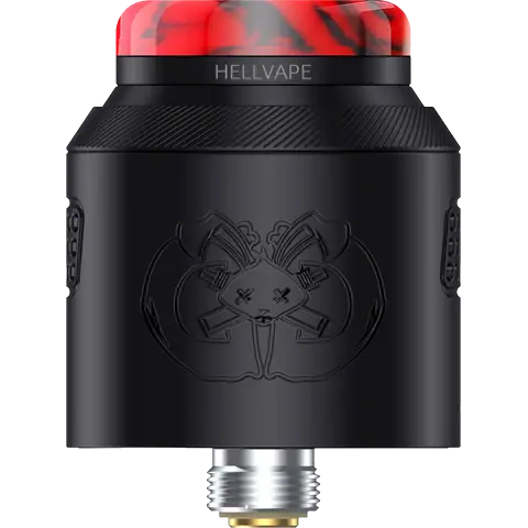 Hellvape Drop Dead 2 RDA Matte Full Black on clear background