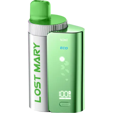 lost mary 4 in 1 prefilled pod vape kit double apple on clear background