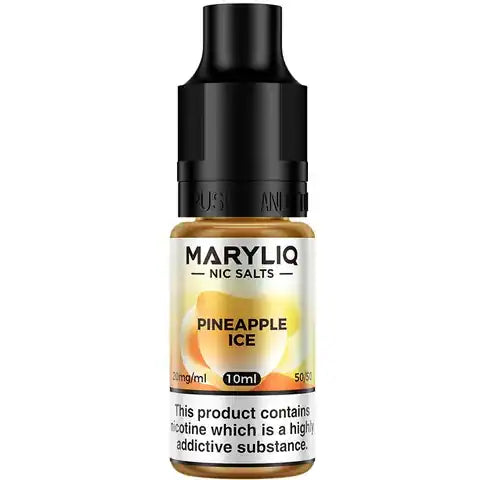 Lost Mary MaryLiq Pineapple Ice Nic Salt E-Liquids on white background.