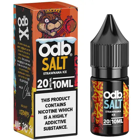 ODB Salts stawnana ice bottle and box on white background